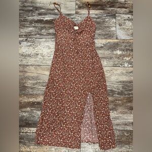 Floral Brown Maxi Dress